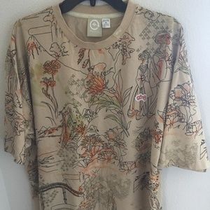 XL LRG TAN / cream T SHIRT L-R-G lifted